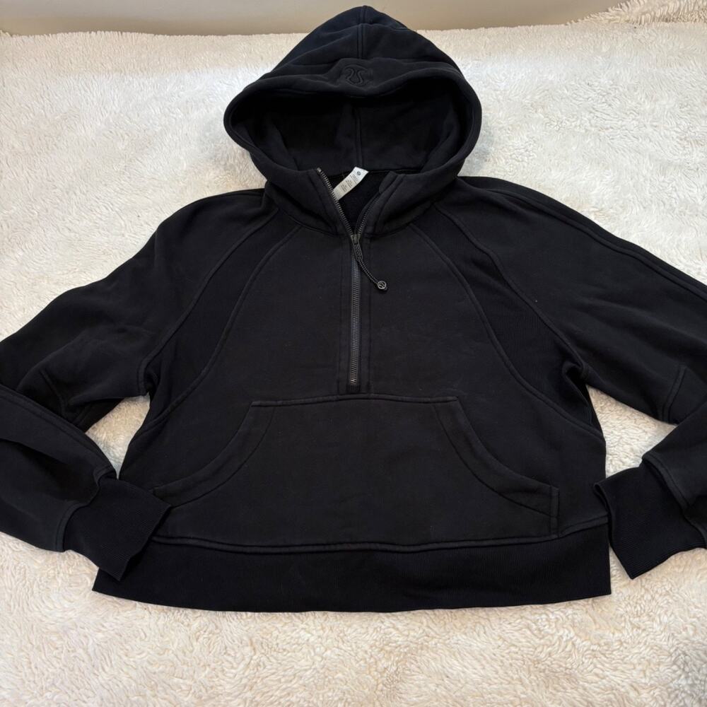 Lululemon Scuba Oversized 1/2 Zip Hoodie Womens XS/S Black Cropped Yoga Pilates